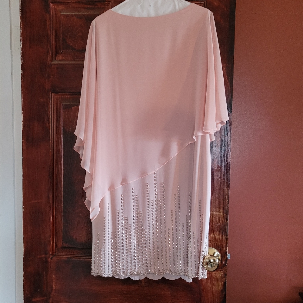 Pink dress with silver crystals